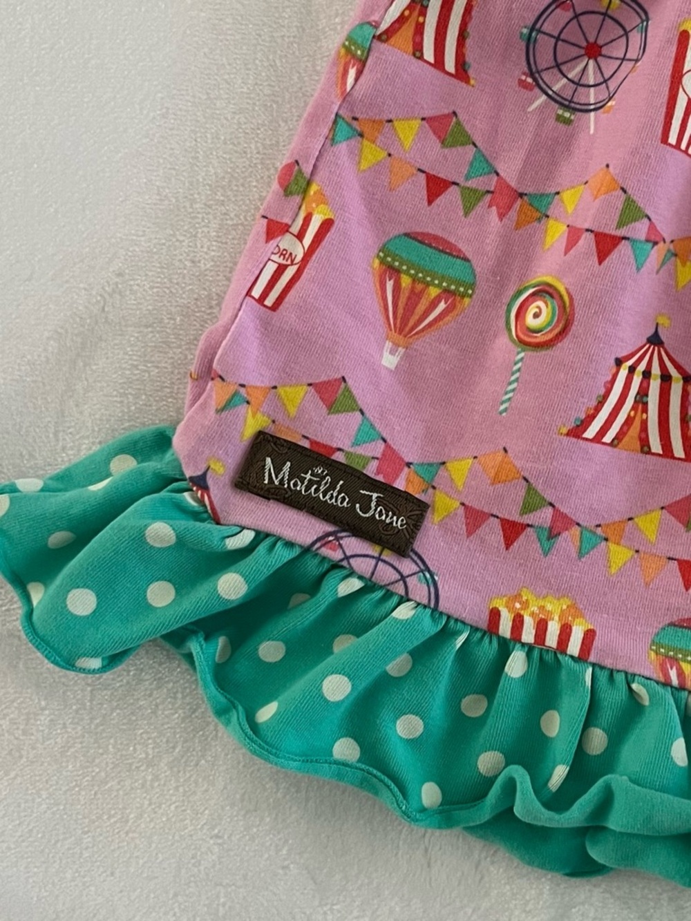 Matilda Jane Teal Circus Set with Polka Dot Ruffle - Picture 2 of 11